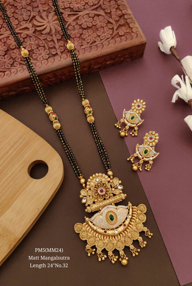 24 PM Golden Matte Mangalsutra Wholesale Price In Surat
